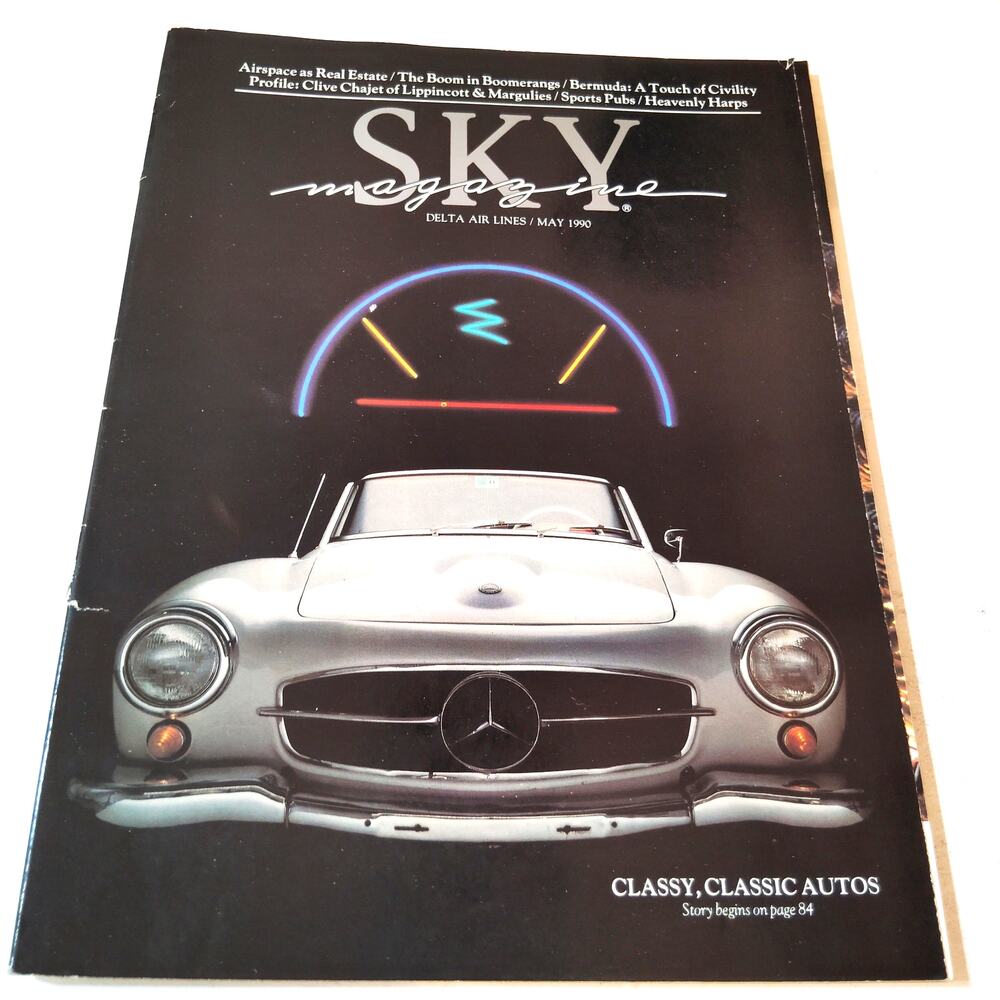 Delta SKY Magazine May 1990 - Classic Cars, Disneyland, Bermuda Travel
